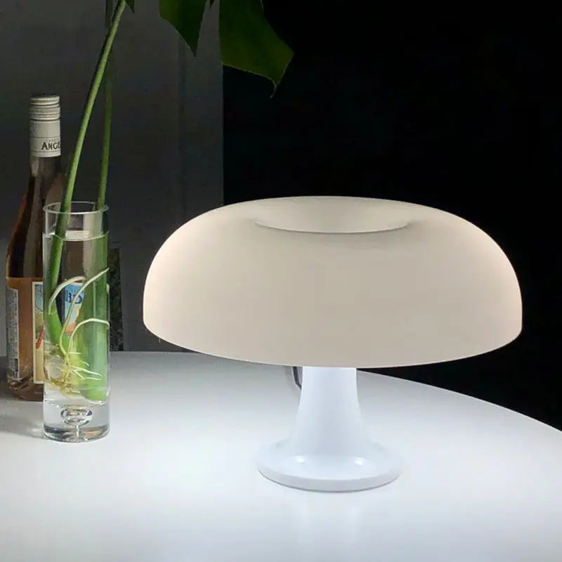 Axyaa Glass Mushroom Table Lamp for Bedroom Atmosphere, Retro Orange Lights