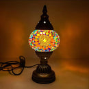 Axyaa Vintage Mosaic Glass Table Lamp Handcrafted Art Deco Night Light