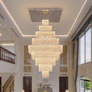 Axyaa Crystal Chandelier Stair Pendant Lamp Living Room Interior Lighting