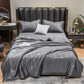 Axyaa Ice Silk Embroidered Quilt Set - Luxury European Style Cooling Blanket