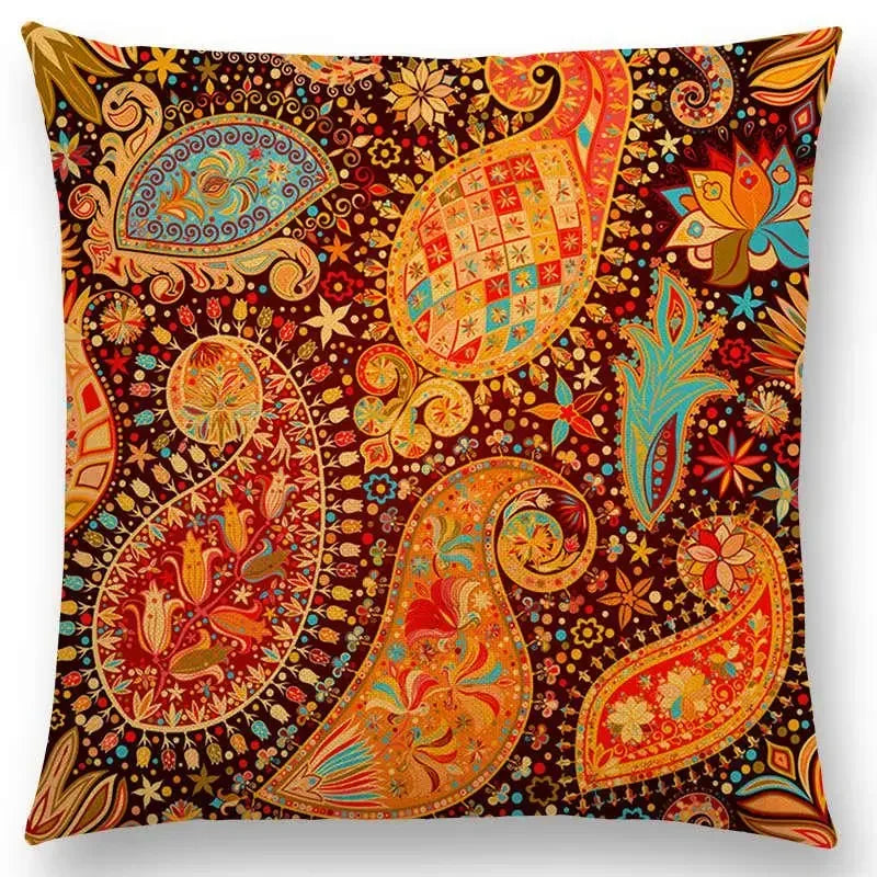 Axyaa Boho Paisley Floral Navajo Geometric Fantasy Pillowcase Suite.