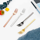 Axyaa Stainless Steel Coffee Tea Fruit Fork Set, 6/12Pcs Gold Sliverware Cake Ice Cream