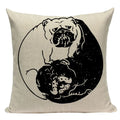 Axyaa Pug Dog Sport Symmetry Cushion Cover Pillow Case