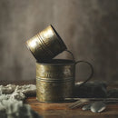Axya Vintage English Printing Iron Flower Bucket for Home Kitchen Garden