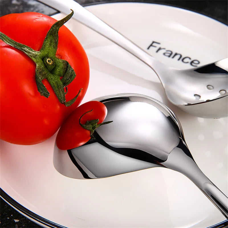 Axyaa Stainless Steel Soup Ladle Serving Colander with Long Handle