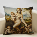 Axyaa Four Seasons Famous Paintings Decorative Pillow Case 45x45cm for Living Room