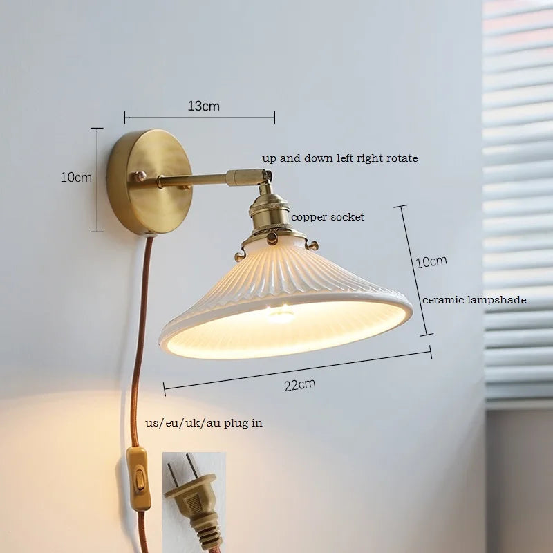 Axyaa White Ceramic Flower Wall Sconce Light for Home Indoor Lighting
