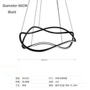 Axyaa Line Art LED Chandelier Modern Designer 3D Curved Pendant Lamp for Home Decor