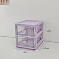 Axyaa Clear Plastic Desktop Organizer with Drawers for Office, School, and Makeup Storage
