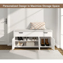 Axyaa Shoe Storage Bench with Lift Top, Cushioned Seat, Adjustable Shelf