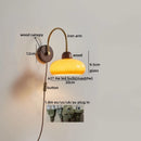 Axyaa Modern Wood Glass LED Wall Light for Bedroom and Living Room