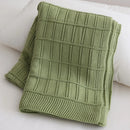 Axyaa Thick Knitted Wool Blanket: Solid Color, Multi-Functional Decorative Bed Throw & End Towel