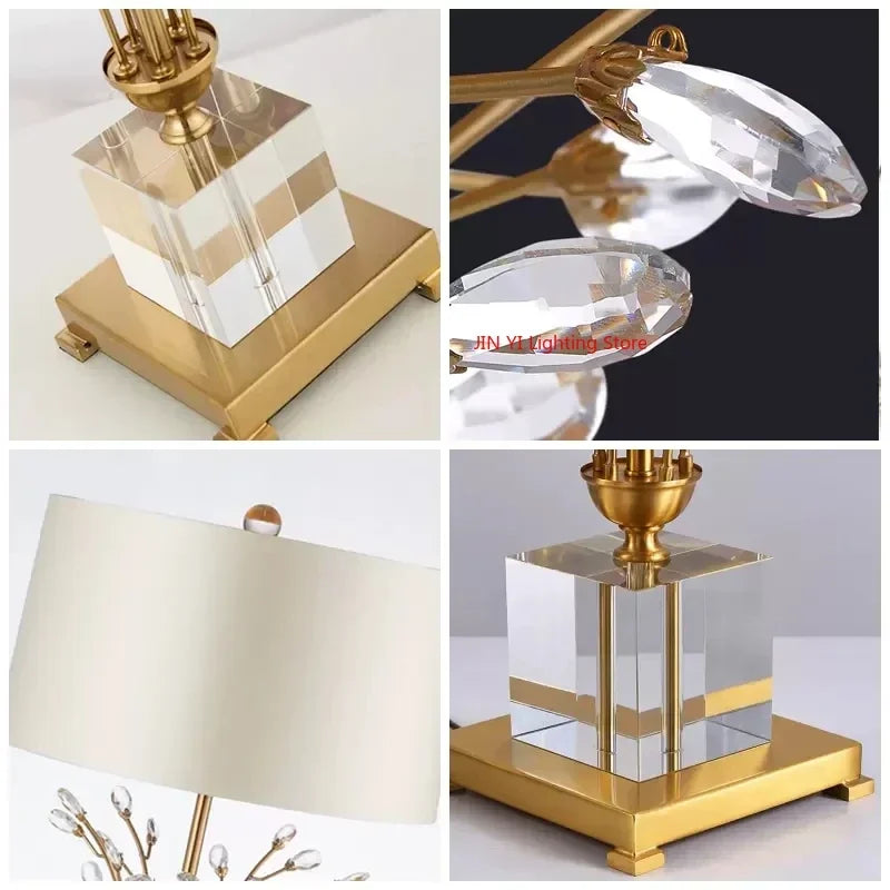 Luxury Crystal Tree Flower LED Bedside Lamp for Modern Living Room by Axyaa