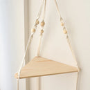 Axyaa Triangle Wood Wall Shelf Boho Decor Stand for Living Room Bedroom