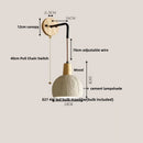 Axyaa Wood Socket Wall Lights Pull Chain Switch Adjustable Nordic Modern Lampara