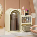 Axyaa Rotating Makeup Brush Holder with Drawer and Dustproof Lid