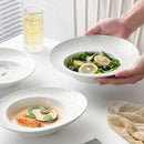 Axyaa Premium French Ceramic Salad Plate for Hotel Dinner - White Straw Hat Plate