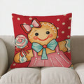 Gingerbread Christmas Welcome Pillow Cover by Axyaa