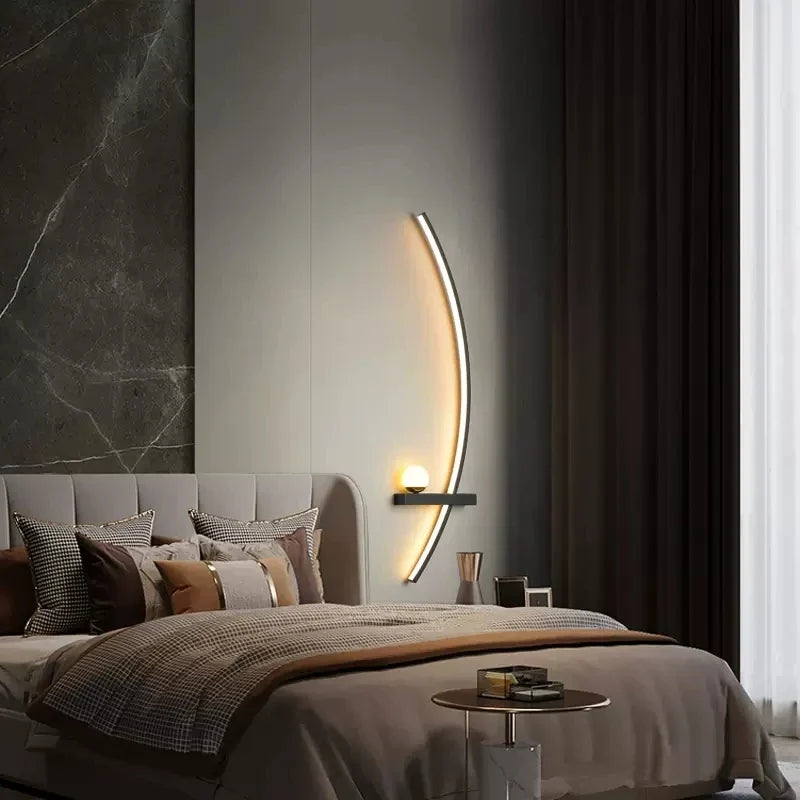 Axyaa Black Gold LED Wall Sconce for Bedroom Study Indoor Lighting