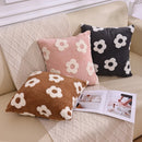 Axyaa White Flowers Plush Pillowcase: Fresh Floral Design for Sofa and Bedding