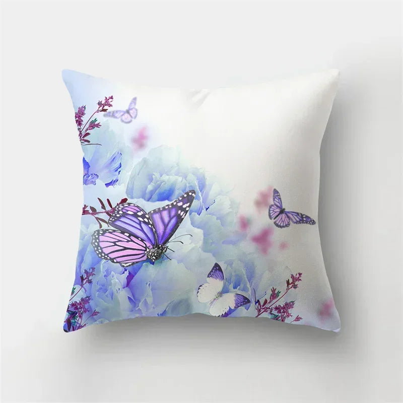 Axyaa Butterfly Charms Pillowcase: Sofa Car Waist Cushion Cover - Ins Style Landscape