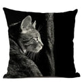 Axyaa Cat Pattern Cushion Cover 45x45cm Linen Pillowcase for Home Sofa Art Decor