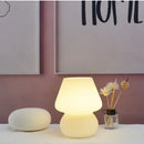 Axyaa Striped Mushroom LED Desk Lamp - Korean Ins Style Bedside Glass Light