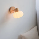 White Pumpkin LED Wall Sconce Light Axyaa Cream Style Bedside Wall Lamp