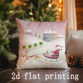 Axyaa Snowy Scene Printed Pillowcases - Christmas Themed Cushion Cover