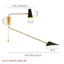 Axyaa Copper Swing Arm Wall Lamp Double Head LED E27 Gold/Black/White - Bedroom Sofas
