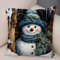 Axyaa Winter Snowman Print Pillowcase Set for Christmas Day Party Décor & Home Gift