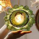 Axyaa Glass Pendant Light: Clear/Amber/Green Color, Adjustable Cord, E27 Ceiling Fixture