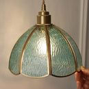 Axyaa Tiffany Glass Pull Chain Wall Sconce LED Lamp - Adjustable Bedroom Mirror Light