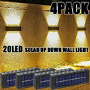 Axyaa Solar Wall Lights: Warm/White Outdoor Porch Lamp for Garden, Balcony, Patio