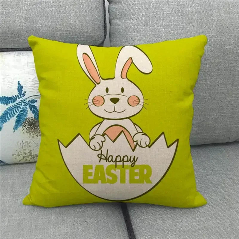 Easter Bunny Eggs Printed Pillow Covers 45x45cm - Axyaa Easter Decorations