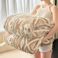 Axyaa Geometric Jacquard Fleece Blanket | Autumn Winter Plush Throw for Sofa