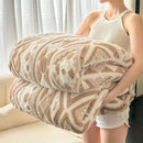 Axyaa Geometric Jacquard Fleece Blanket | Autumn Winter Plush Throw for Sofa