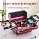 Axyaa Makeup Train Case with Adjustable Sliding Trays & Lockable Compartments