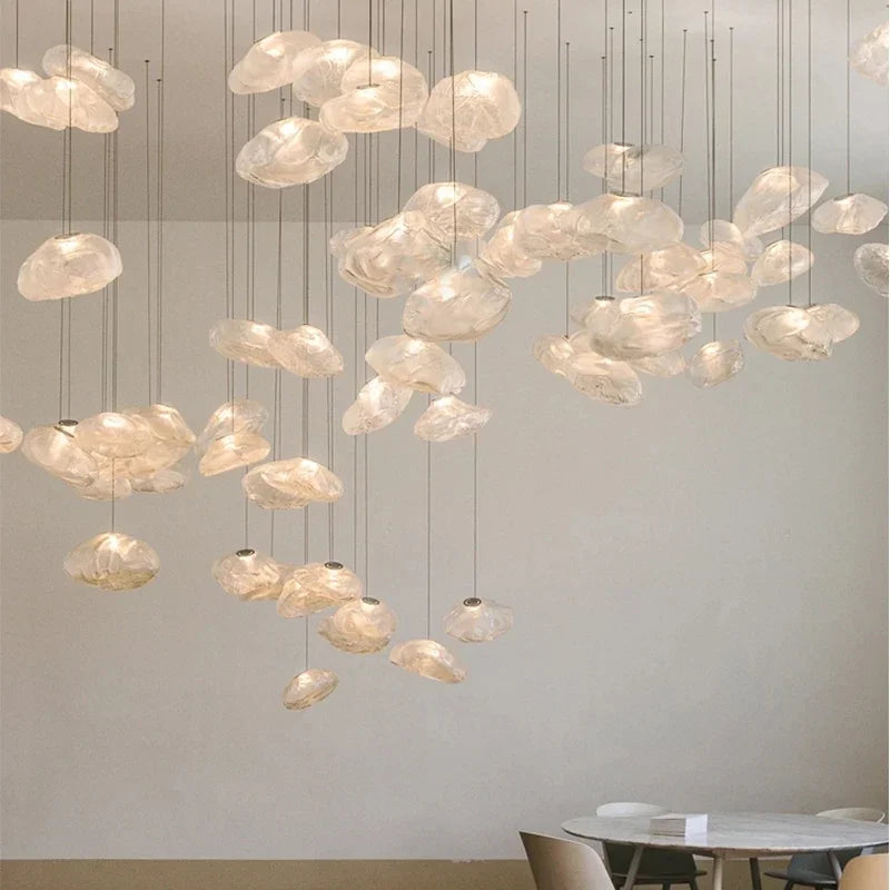 Axyaa Smoky Grey Glass Pendant Light: Artistic Hanging Lamp for Restaurants and Home