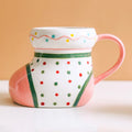 Axyaa Christmas Sock Ceramic Cup & Marker Pen Set, 650ml Holiday Table Decor Drinking Utensil