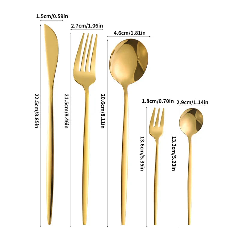 Axyaa 30/90pcs Stainless Steel Portuguese Cutlery Set for Family and Hotel
