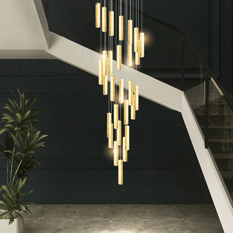 Axyaa Modern Crystal LED Chandelier for Luxury Living Room Decoration