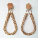 Axyaa Solid Wood Linen Rope Towel Rack - Stylish & Functional Bathroom Storage Solution