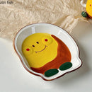 Axyaa Fish Plate Set | Ceramic Salad Dessert Soup Rice Bowl Tableware