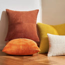 Axyaa Corduroy Striped Throw Pillow Covers for Couch - 18 inch Textured Cushion Covers