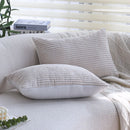 Axyaa Corduroy Patchwork Plush Cushion Cover - Soft Decorative Pillowcase for Living Room