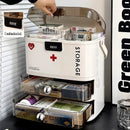 Axyaa Medicine Storage Box: Clear, Lockable Drawer - Large Capacity for First Aid & Medication