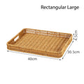 Axyaa Rattan Basket Tray for Breakfast Food Bread Cake Fruit Vegetable Storage