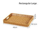 Axyaa Rattan Basket Tray for Breakfast Food Bread Cake Fruit Vegetable Storage