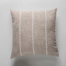Axyaa Striped Embroidered Cushion Cover Brown Grey Cotton Linen 45x45cm 60x60cm